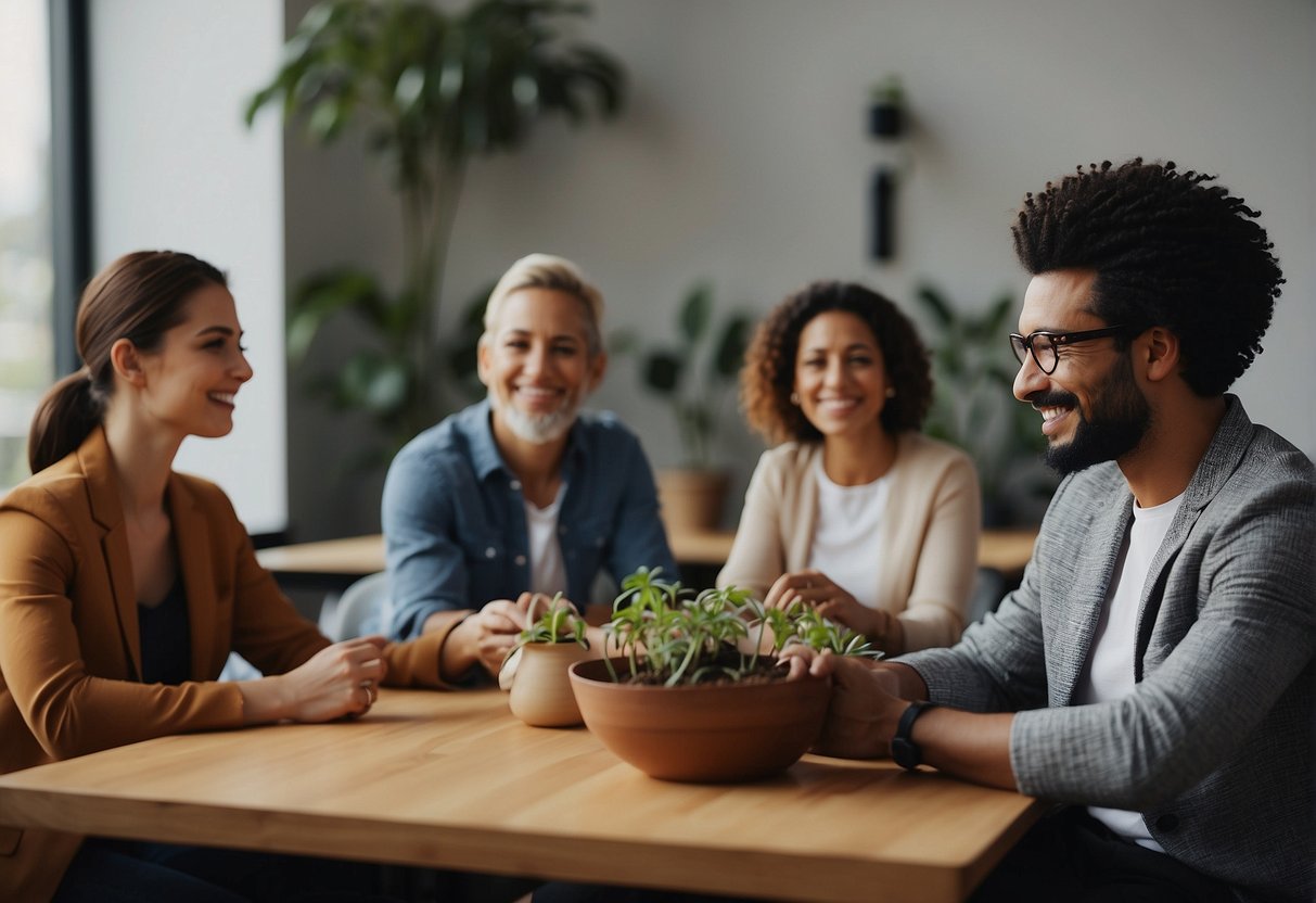 A diverse group of people engage in cultural and language support, promoting understanding and cooperation. Benefits of elite superiority extension are evident through collaboration and mutual respect